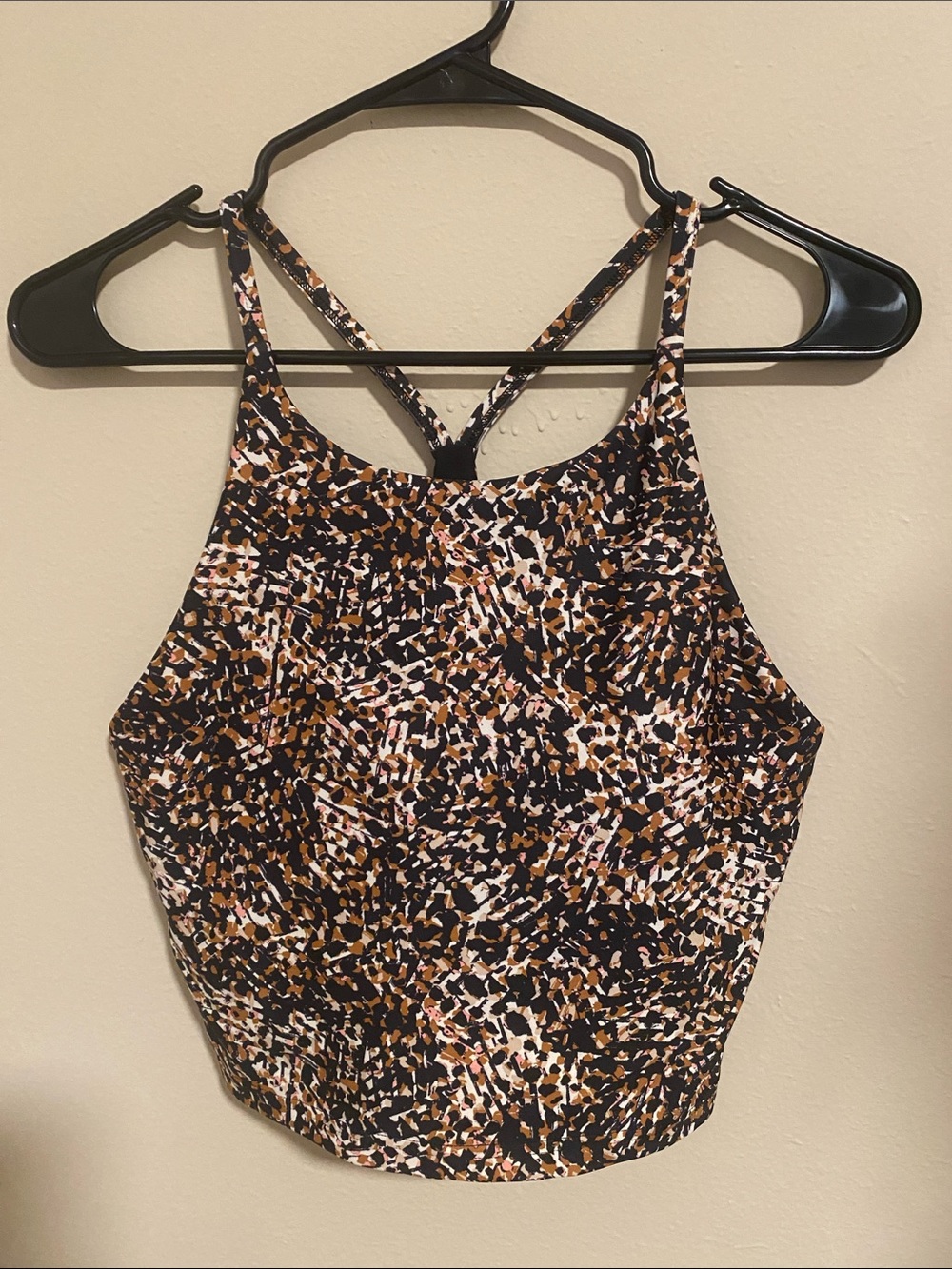 Old Navy Leopard Print Cropped Tank Top - Black, Brown, White